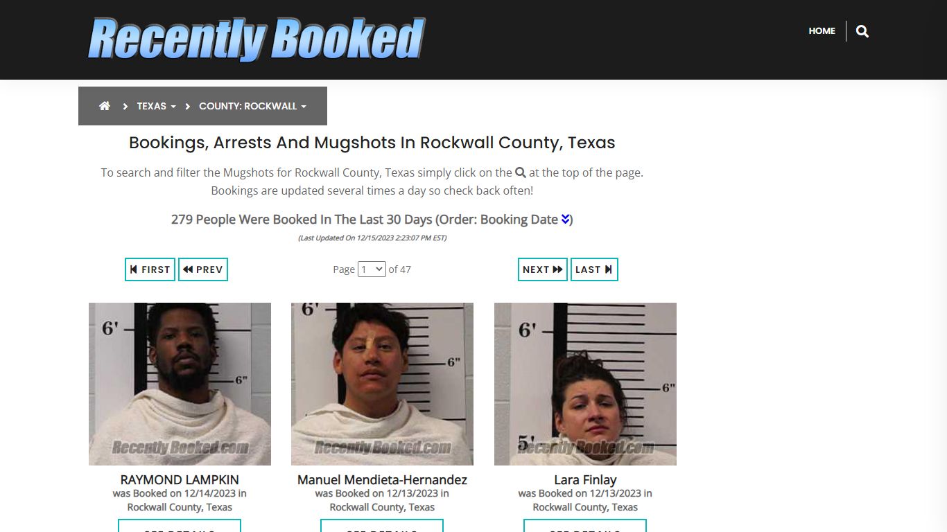 Recent bookings, Arrests, Mugshots in Rockwall County, Texas